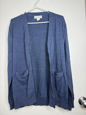 Urban Man Blue Button Up Cardigan Sweater Men's Large